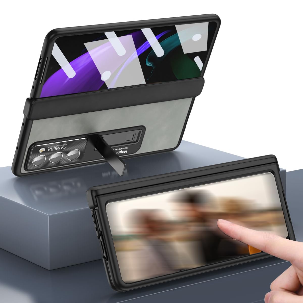 Amazon.co.jp: Galaxy Z Fold2 / W21携帯全面保護ケース 手帳型